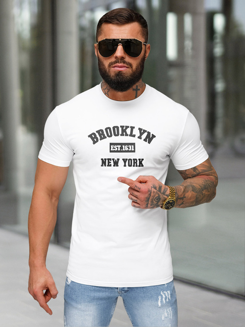 Мъжка Tениска бял OZONEE NB/MT3134