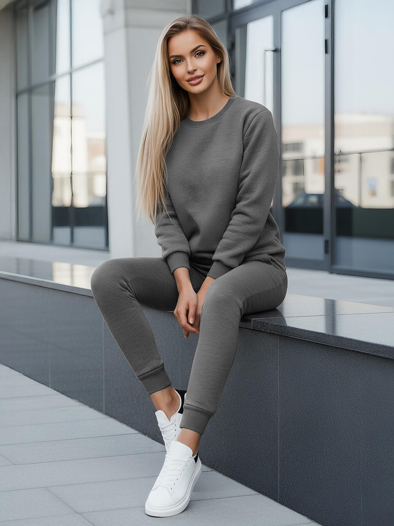 Дамски анцуг от две части графитен OZONEE JS/CKW01