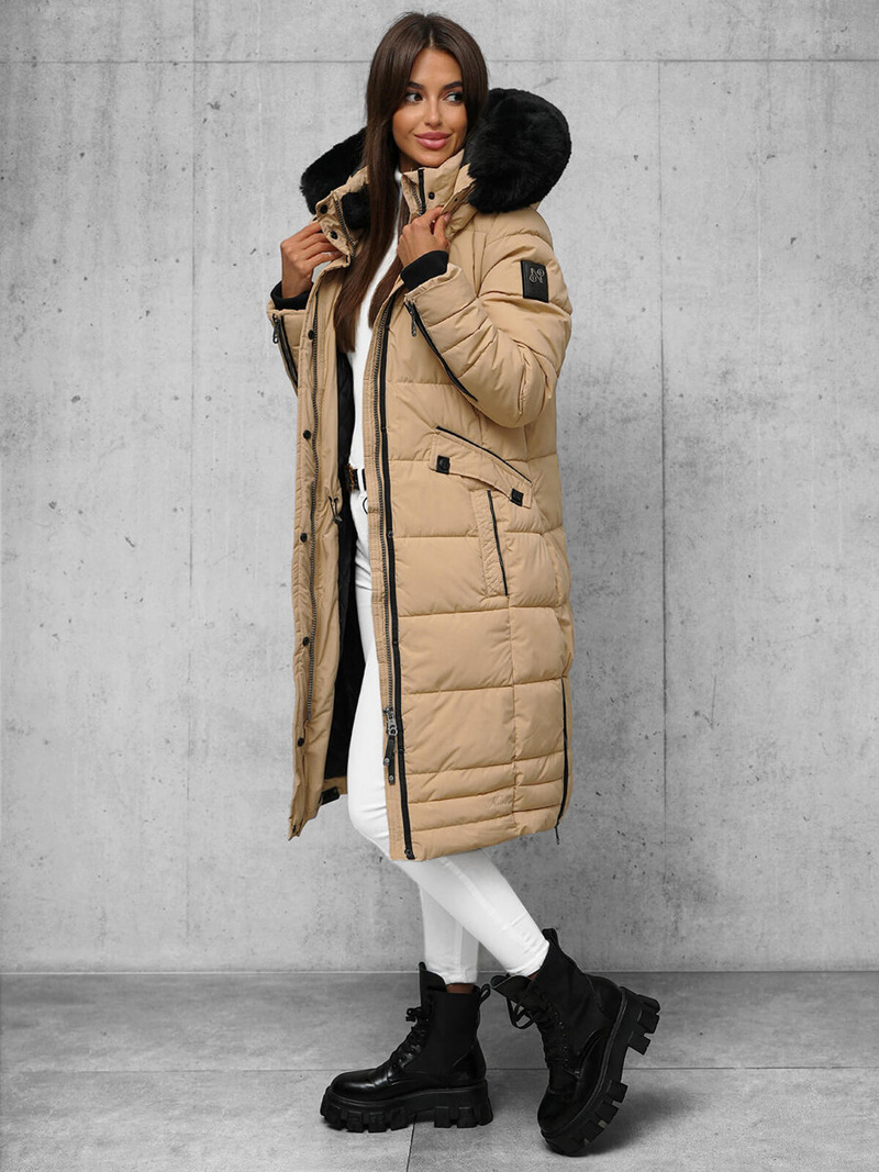 Дамско яке бежова OZONEE O/W377