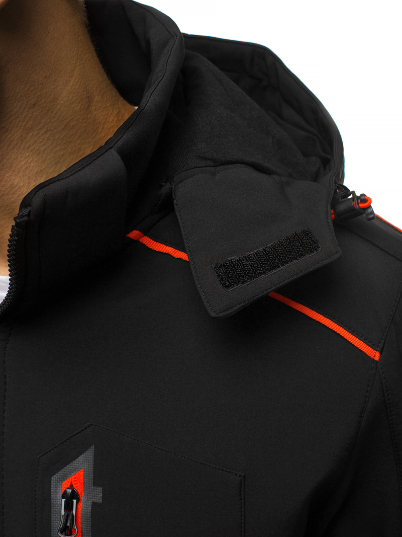 Мъжко яке SOFTSHELL черно и оранжево OZONEE GE/12259