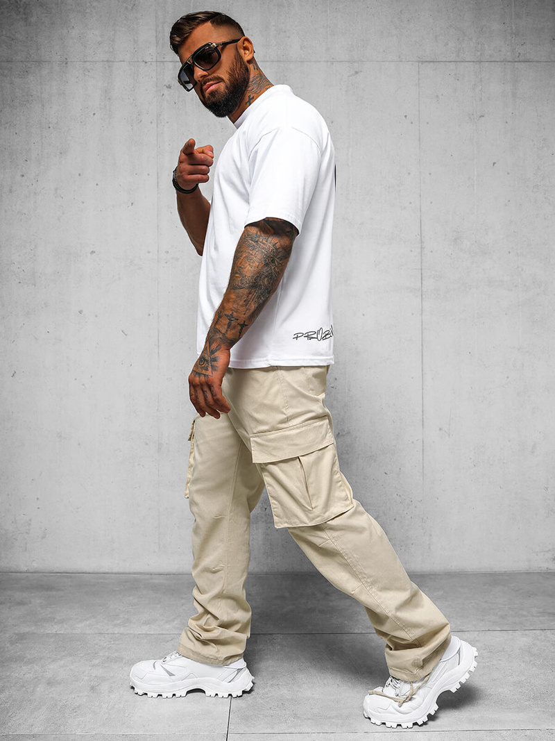 Мъжки панталони бежови OZONEE O/G3179Z