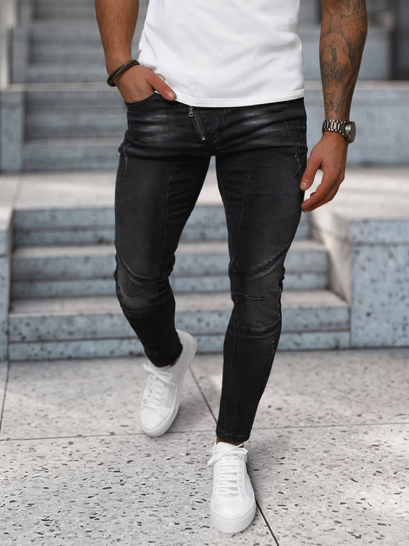 Мъжки дънки черни OZONEE NB/MP0025NZ