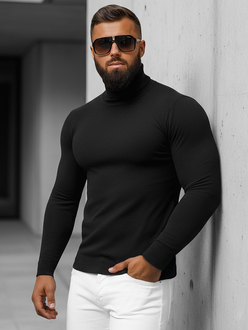 Мъжки пуловер черен OZONEE NB/MMB600/4Z