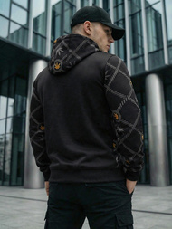 Мъжки суитшърт с качулка черен OZONEE O/B267Z