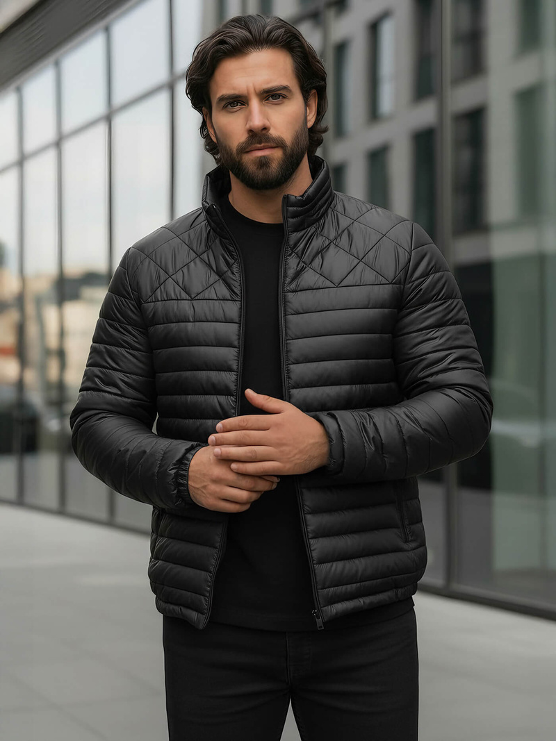 Мъжко яке черна OZONEE JS/16M9328/392BZ