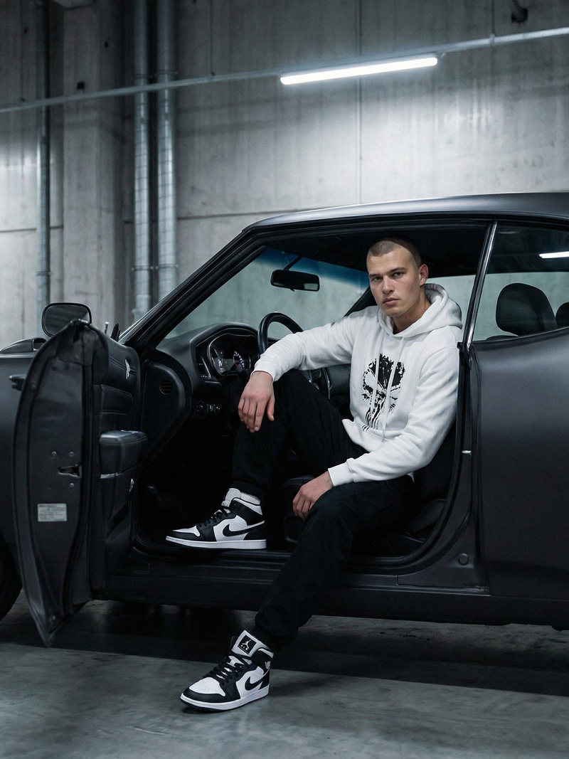 Мъжки суитшърт с качулка Бял OZONEE JS/65B3907/1Z