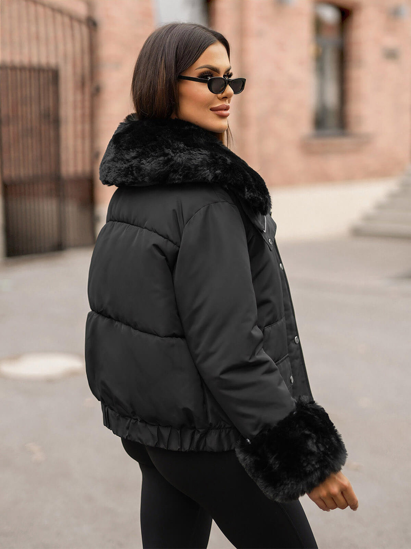 Дамско яке черно OZONEE O/H833