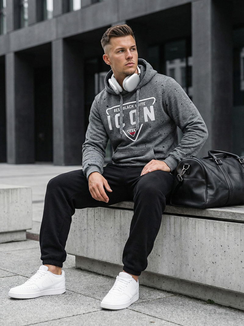 Мъжки суитшърт графитен OZONEE JS/8B1737/5