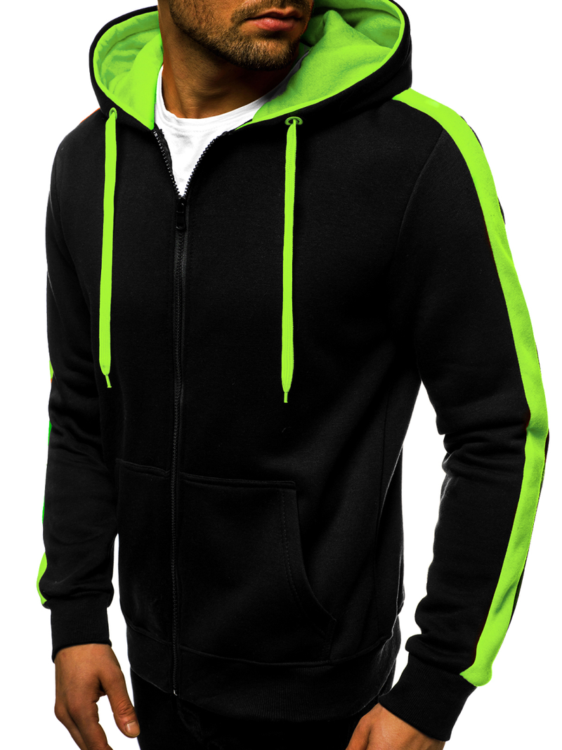 Мъжки суитшърт черно-синьо-зелена OZONEE JS/2015