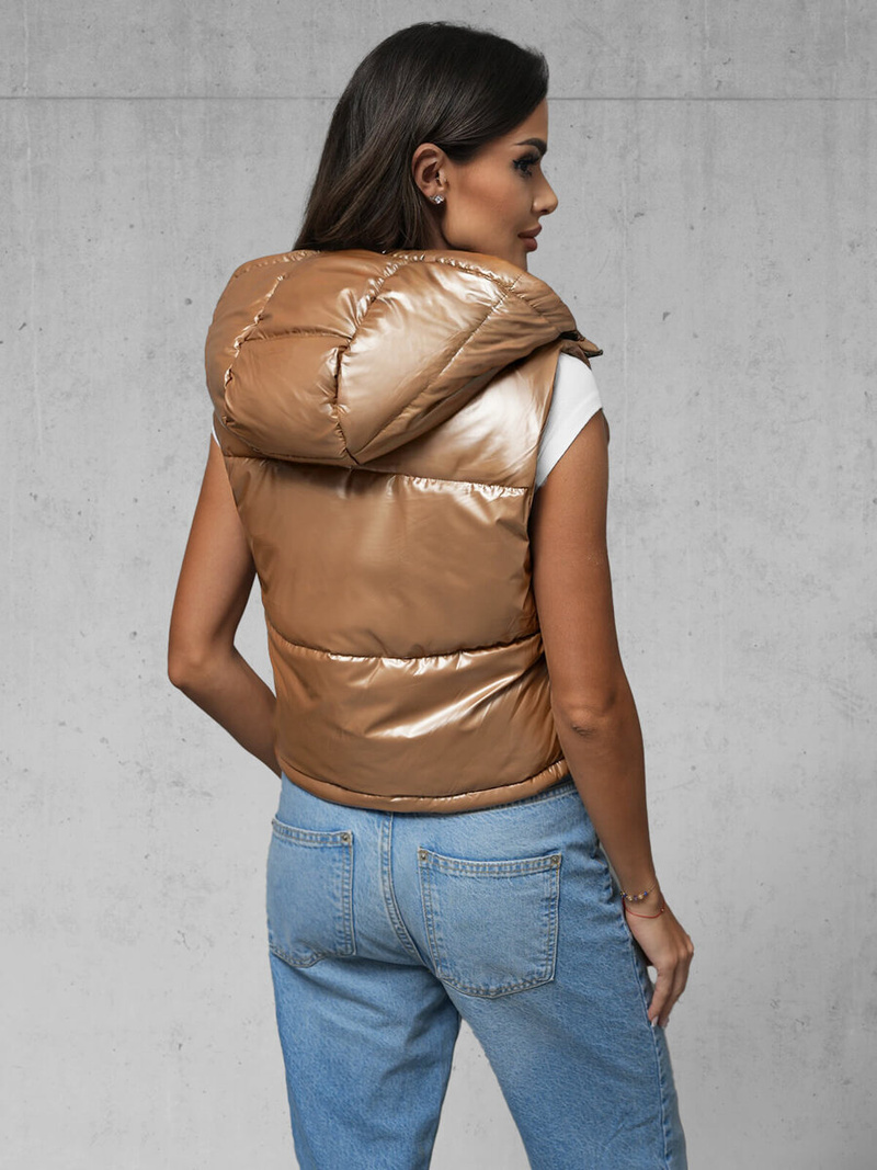 Дамска жилетка злато OZONEE JS/5M3190/84