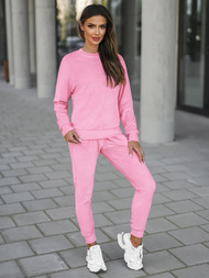 Дамска велурен спортен екип прахово розово OZONEE O/8C1173/38