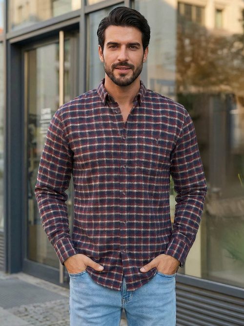 Мъжка риза бордо OZONEE V/V176Z