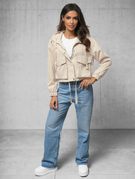 Дамско яке бежова OZONEE O/G118