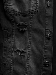 Мъжко джинсово яке черно OZONEE NB/MJ506NZ