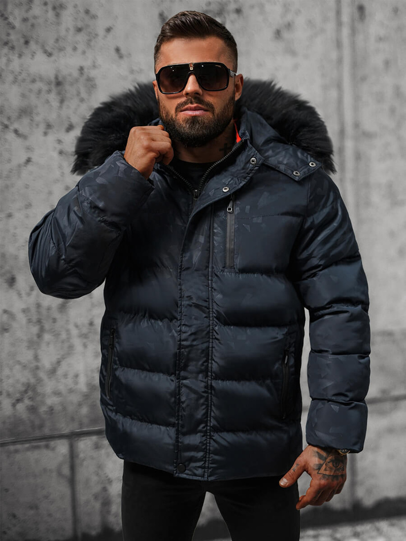 Мъжко яке тъмнсиня OZONEE JS/27M8109