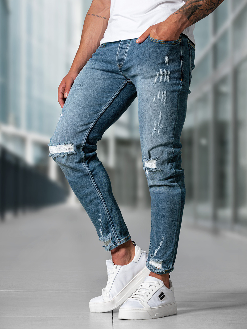 Мъжки дънки синьо OZONEE O/0525