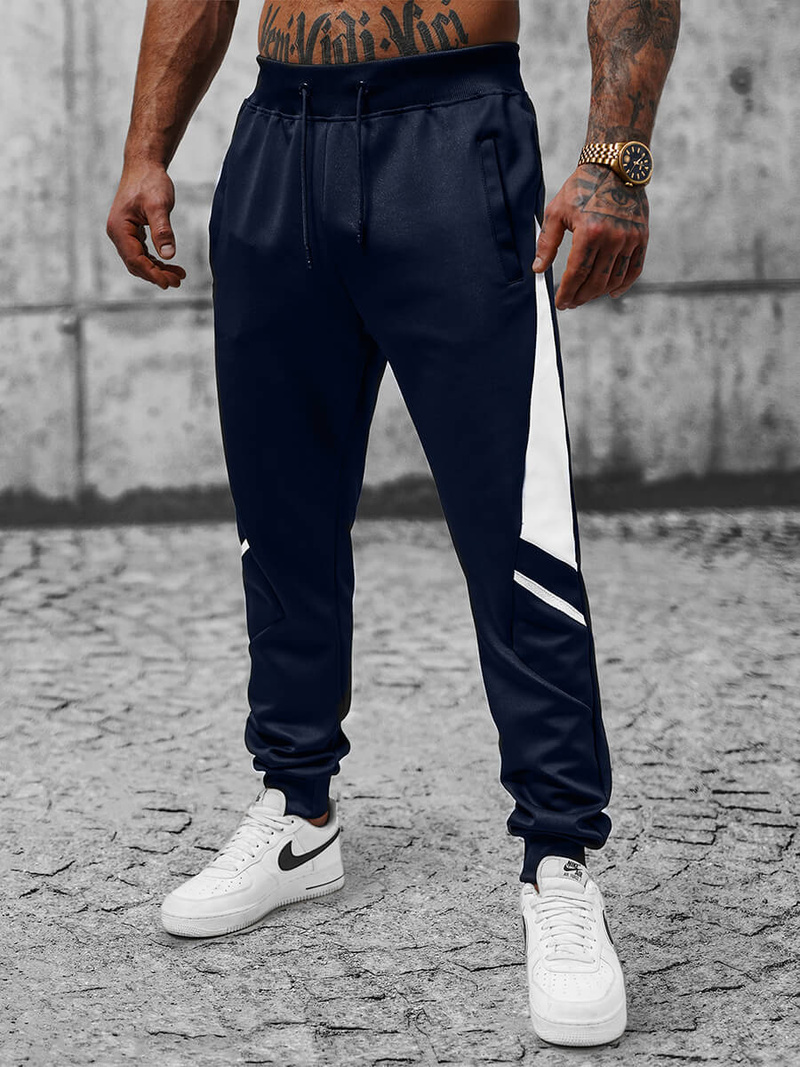 Мъжко долнище на анцуг тъмносиньо OZONEE JS/8K182