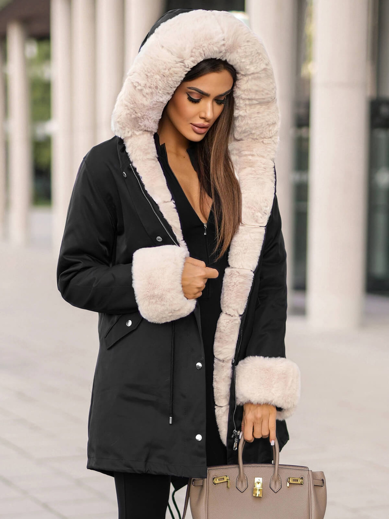 Дамско яке черна OZONEE JS/M763/392Z