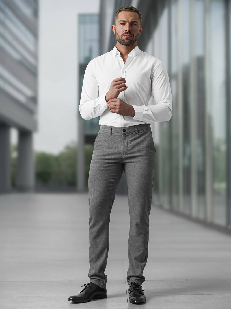 Мъжки панталони тъмносиво OZONEE V/6545