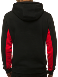 Мъжки суитшърт с качулка червена OZONEE JS/KS2115