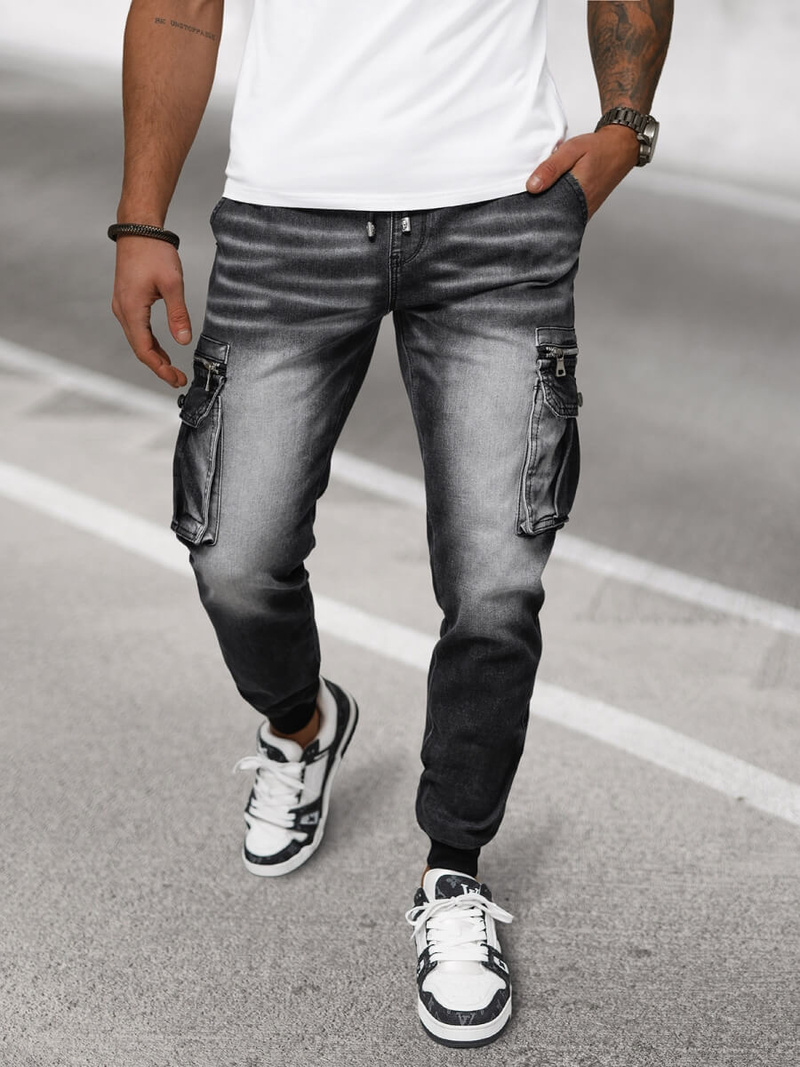 Мъжки дънки jogger черни OZONEE NB/MP0108N