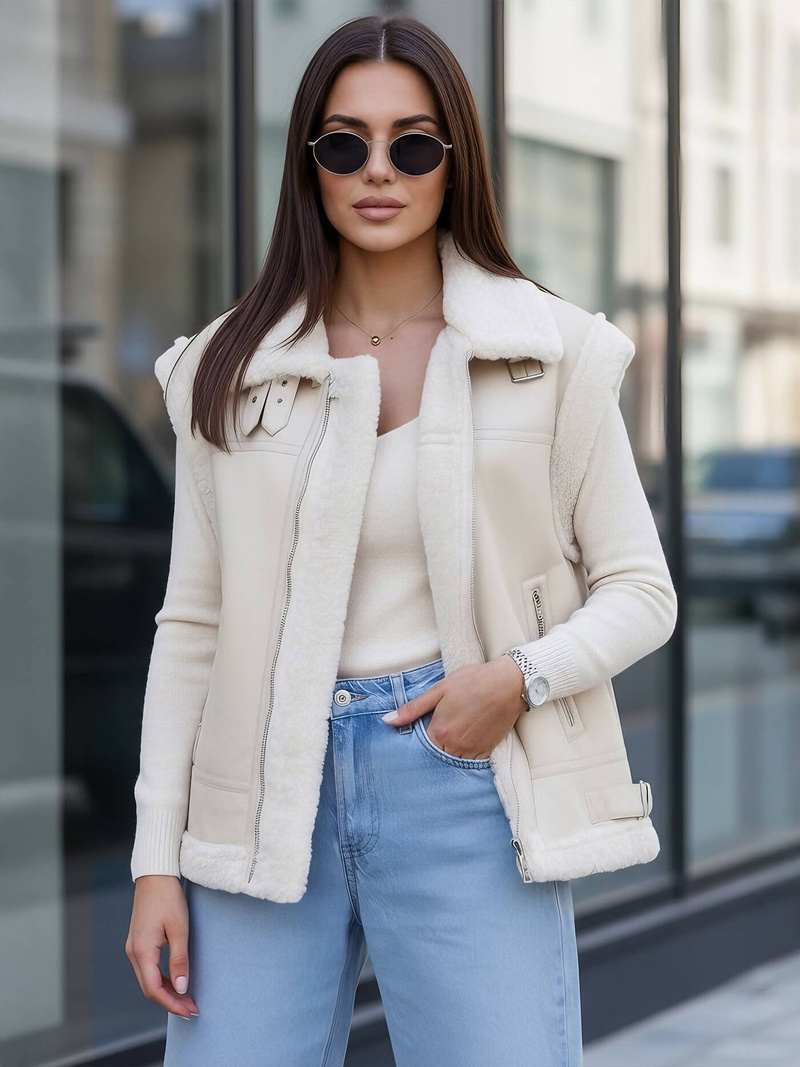 Дамски камел кожен бежова OZONEE JS/61M8503/280Z