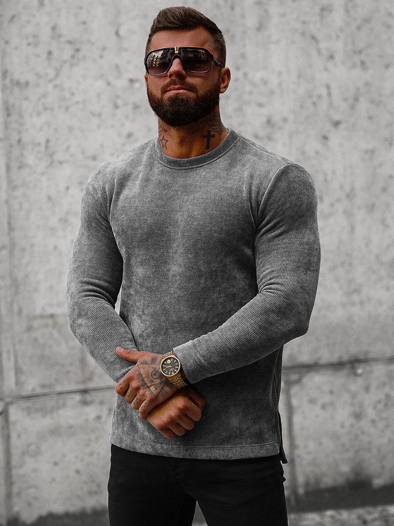 Мъжки суитшърт графитна OZONEE O/D7289