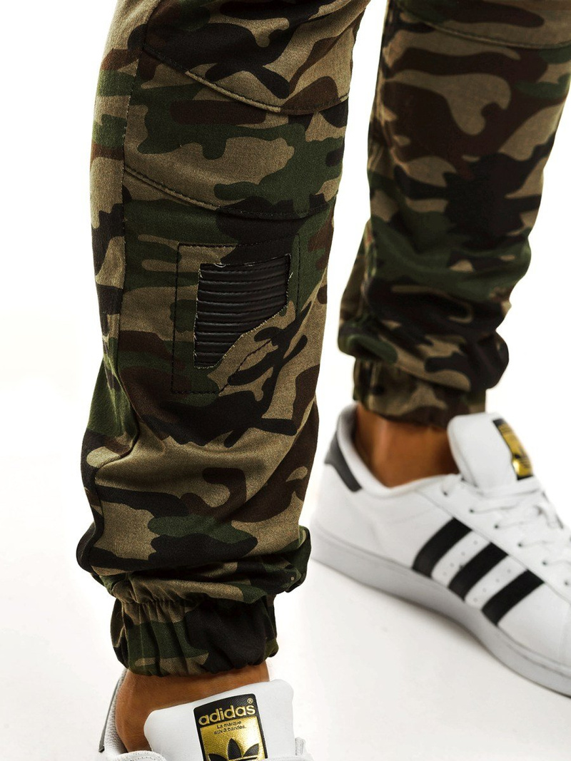 Мъжки панталони JOGGER камуфлажно-зелени OZONEE A/829