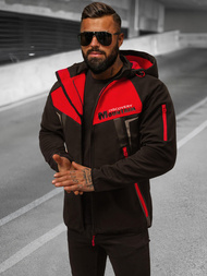 Мъжко softshell яке черно-червена OZONEE JS/HH021/1C