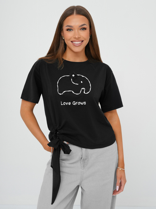 Дамска тениска черна OZONEE JS/RJ77247