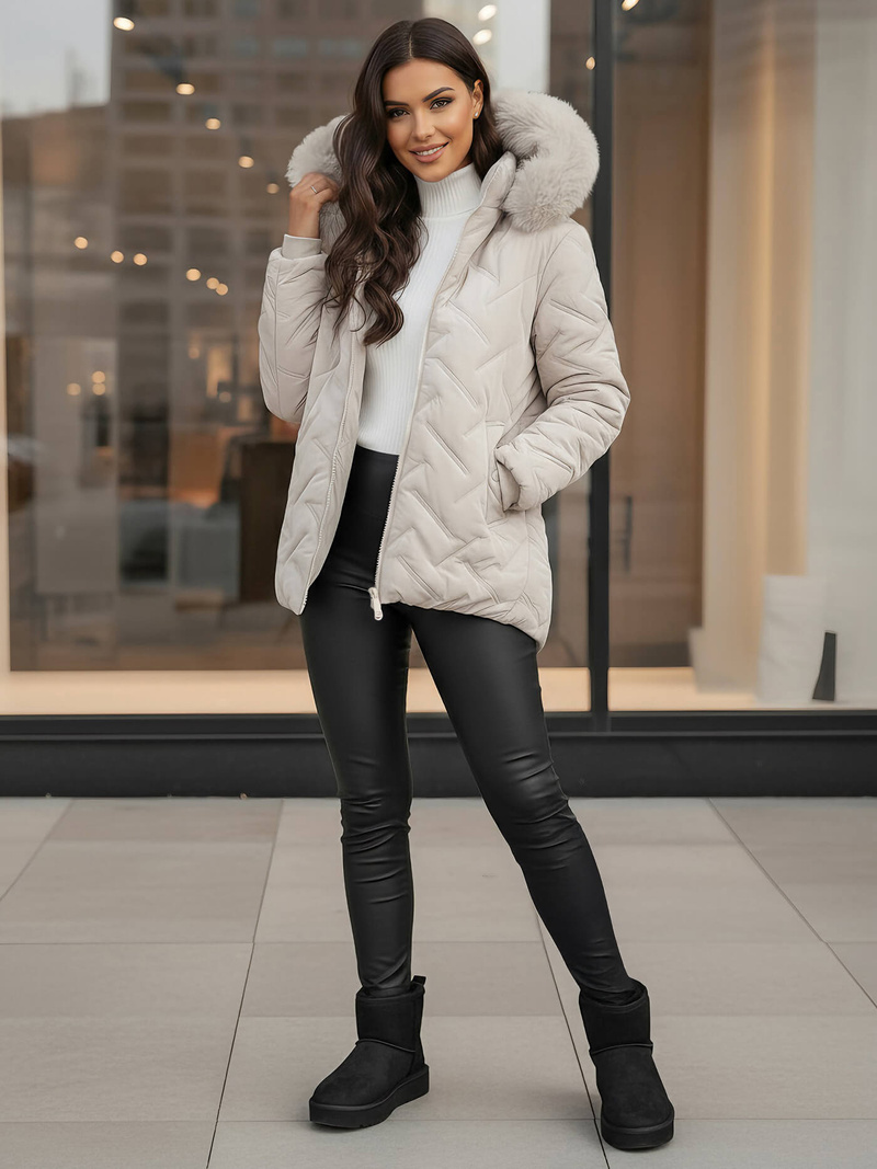 Дамско яке светлосива OZONEE JS/16M9296/280Z