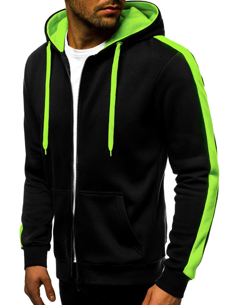 Мъжки суитшърт черно-синьо-зелена OZONEE JS/2015