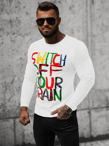 Мъжка блуза с дълъг ръкав бяла OZONEE O/B259