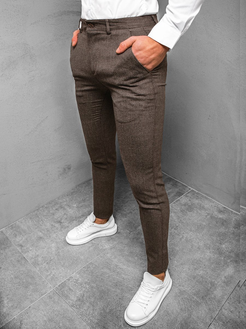 Мъжки панталони кафяво OZONEE DJ/5533