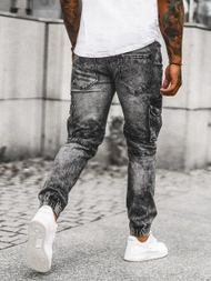 Мъжки дънки jogger черни OZONEE NB/MP0112N