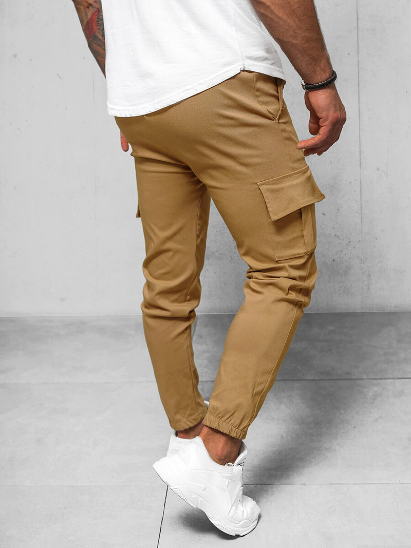 Мъжки панталони чино камел OZONEE O/1404SP