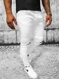 Мъжки дънки бяло OZONEE E/5391/01