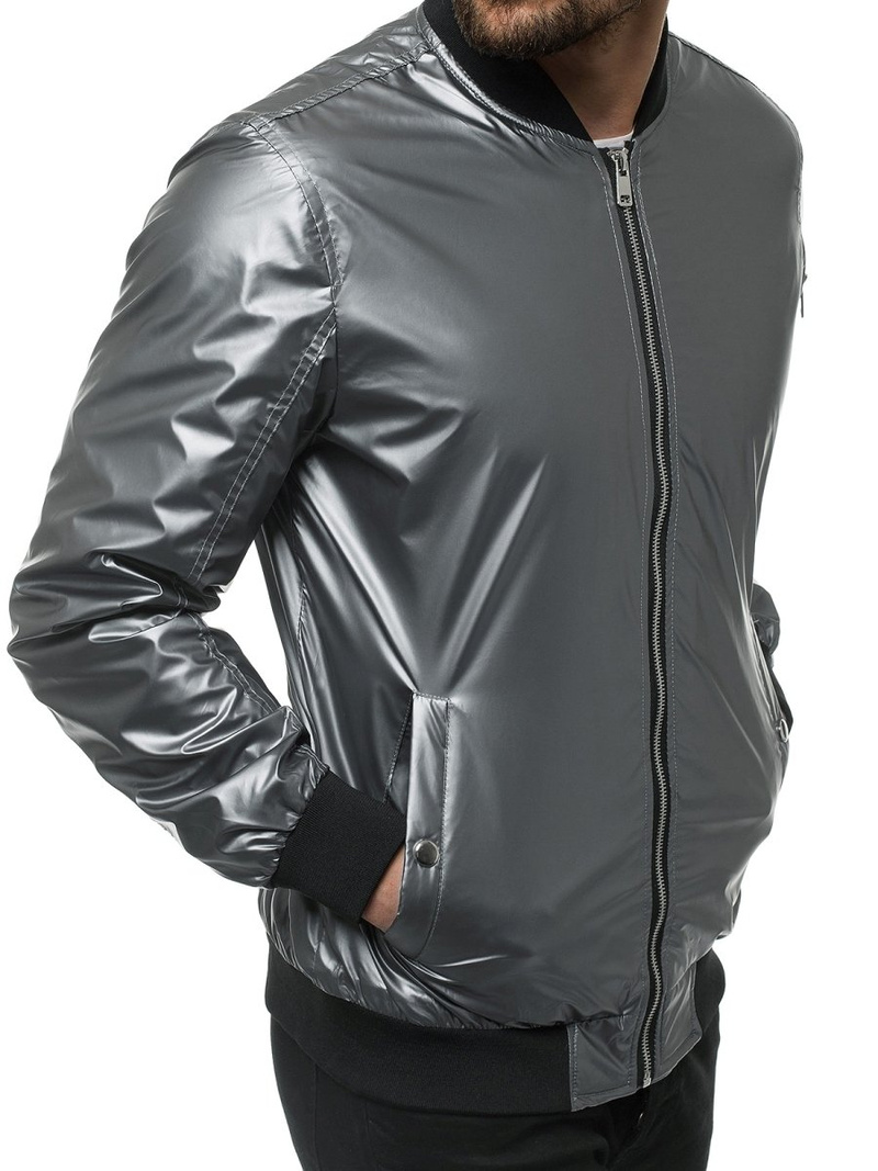 Мъжко яке сребърен OZONEE N/6147