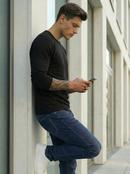 Мъжки дънки тъмно-синьо OZONEE DO/4048/2Z