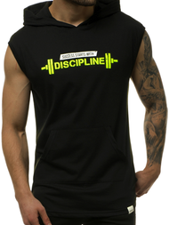 Мъжка тениска черно жълто OZONEE MACH/M1211