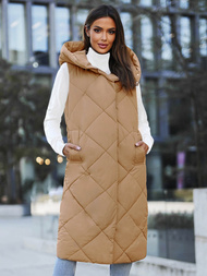 Дамска жилетка камел OZONEE JS/5M3165/84