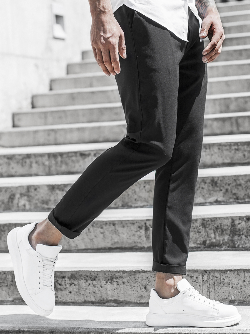 Мъжки панталони чино черни OZONEE DJ/5574