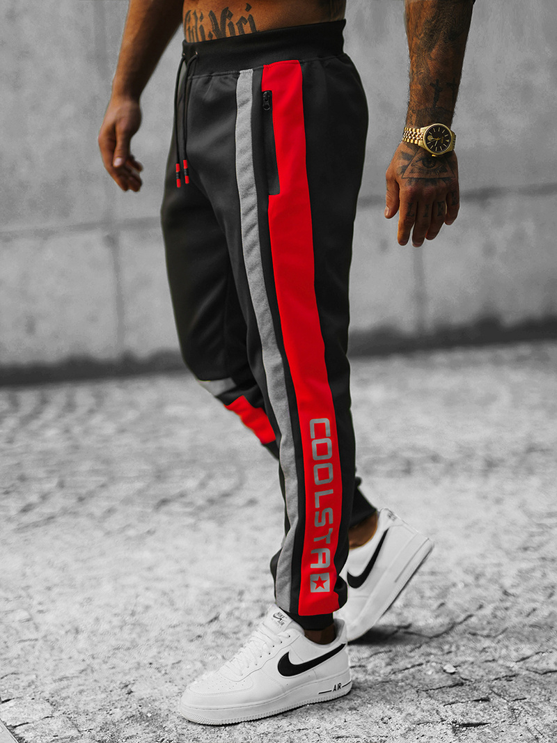 Мъжко долнище на анцуг черни OZONEE JS/K10132Z