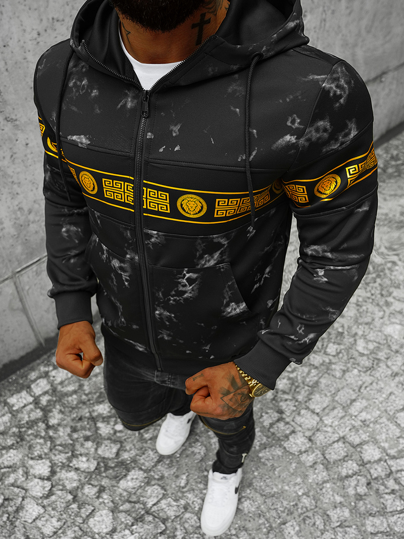 Мъжки суитшърт черен OZONEE JS/B8125