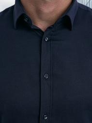 Мъжка риза тъмносиньо OZONEE V/V188