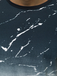 Мъжка тениска тъмно синьо жълто OZONEE JS/SS11119