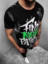 Мъжка тениска черна OZONEE JS/KS2013Z