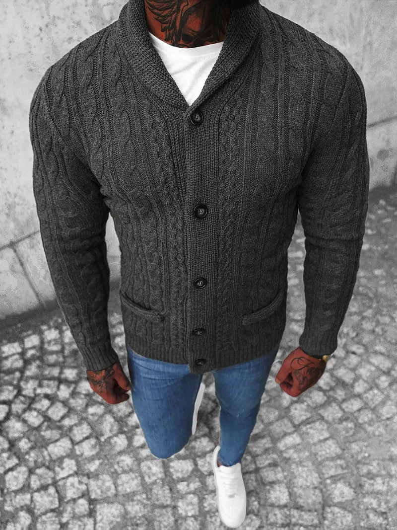 Мъжки пуловер графитен OZONEE NB/MM6017/3