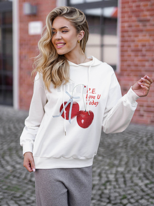 Дамски Cуитшърт бял OZONEE JS/8B856/1