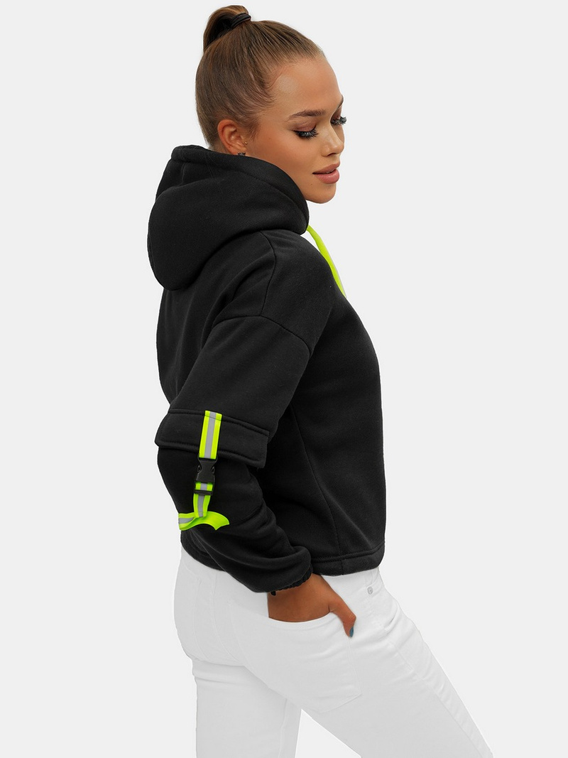 Дамски суитчър с качулка черна OZONEE JS/B26031Z